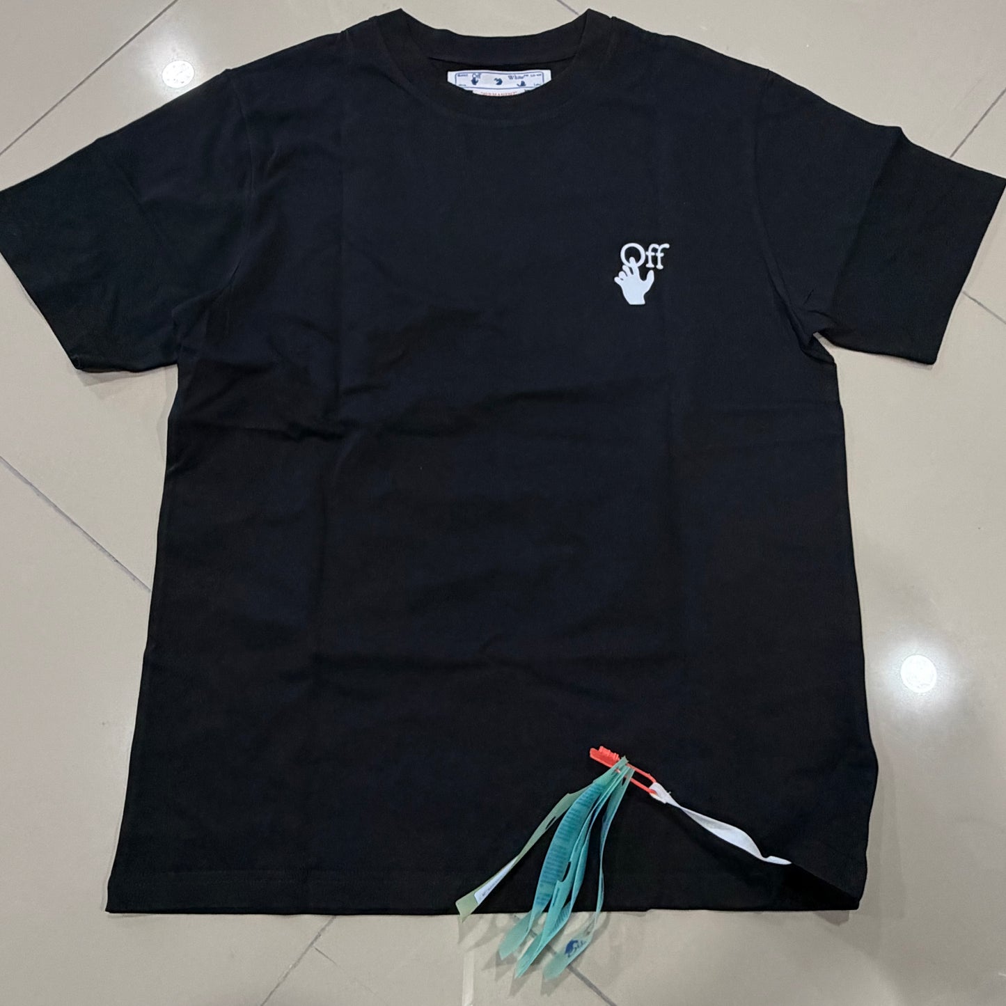 Off White Negra azul rayas