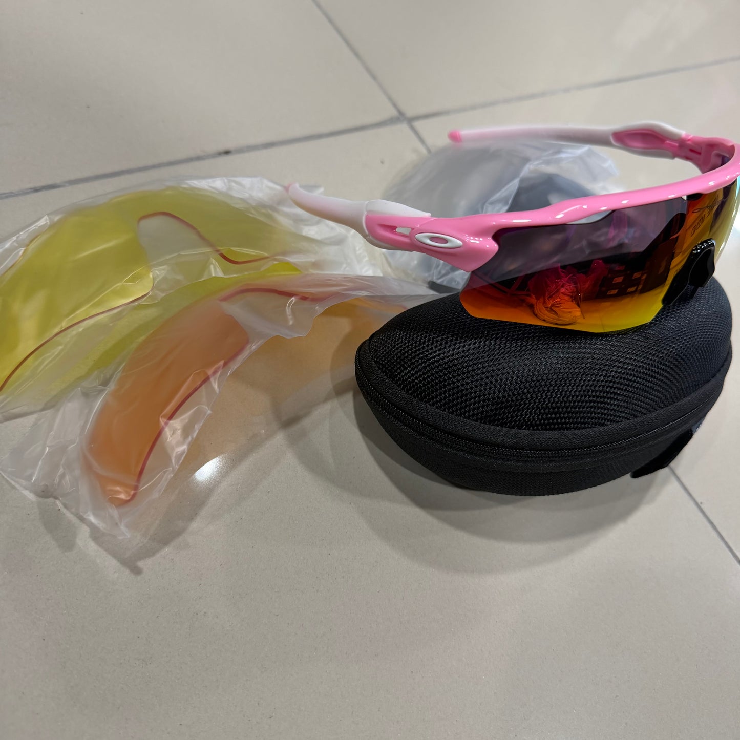 OAKLEY 5 lentes blancas rosa