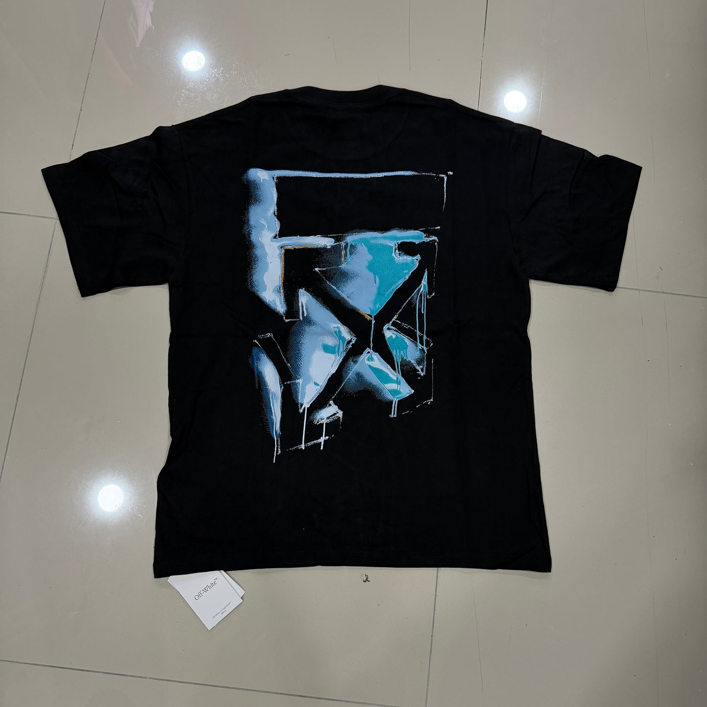 Off-White Blue Abstract Graphic