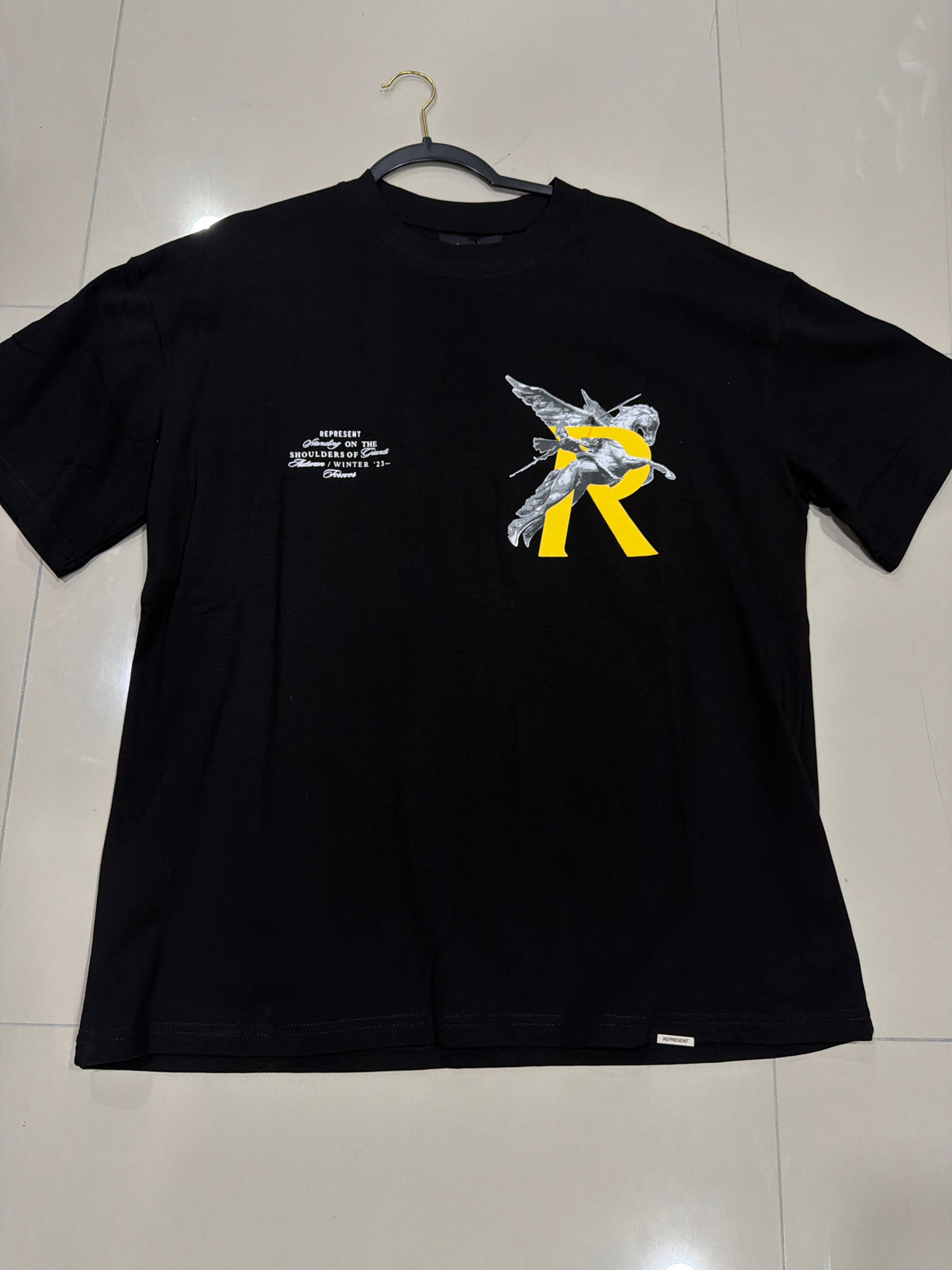 Represent black yellow