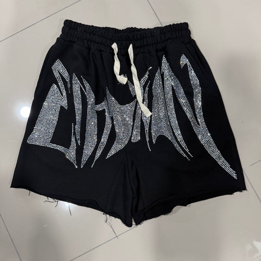 Shorts Mixed Emotions Negros con Piedras