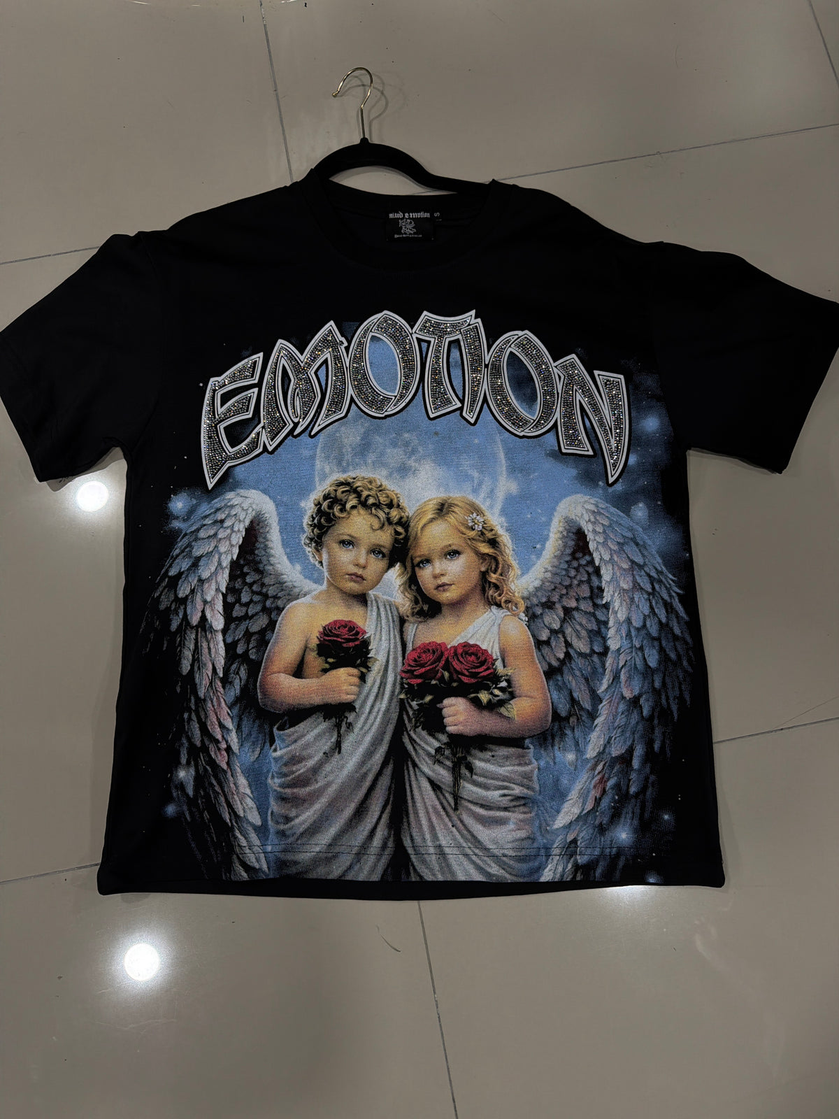 Mixed emotion black azul rosas