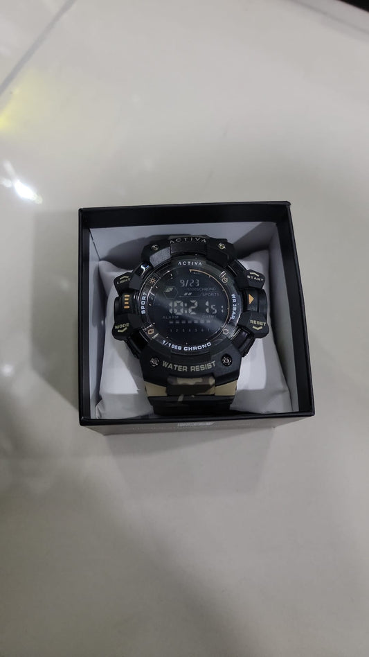 Reloj Activa Digital Negro Camuflaje Original