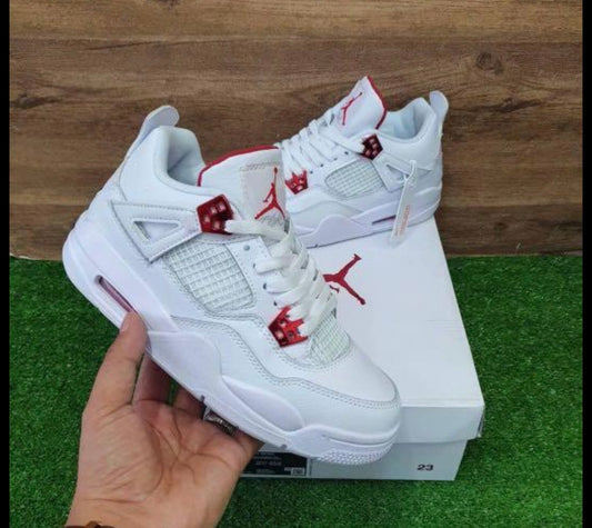 Jordan Retro 4 white red metallic (A LA MANO)