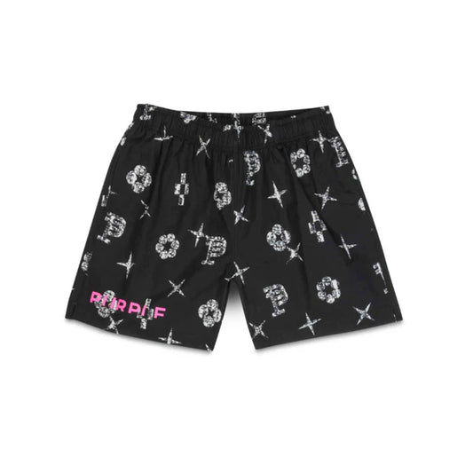 Shorts Purple Black